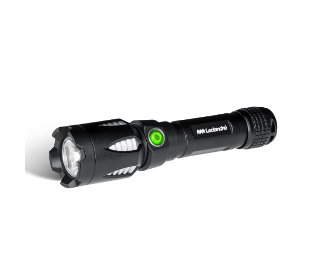 TORCHE EN ALUMINIUM, 5 FONCTIONS, BATTERIE RECHARGEABLE, CHARGEUR POUR PORTABLE, TACTICAL 015