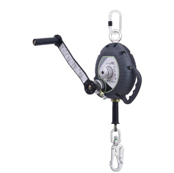 OLYMPE CÂBLE INOX, ANTICHUTE À RAPPEL AUTOMATIQUE 10 M AVEC TREUIL DE SAUVETAGE INTÉGRÉ